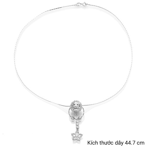 Dây Chuyền Bạc Nữ Đính Đá Mạ Vàng Trắng AvaJi AVJ.N000198.00 Màu Bạc