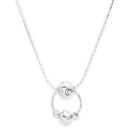 Dây Chuyền Bạc Nữ Mạ Vàng Trắng AvaJi AVJ.N000200.00 Màu Bạc