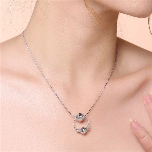 Dây Chuyền Bạc Nữ Mạ Vàng Trắng AvaJi AVJ.N000200.00 Màu Bạc