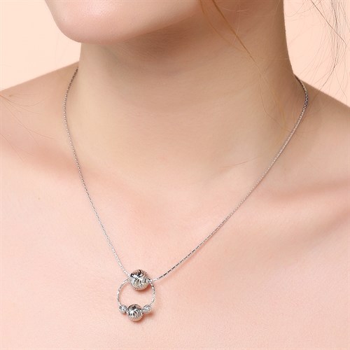Dây Chuyền Bạc Nữ Mạ Vàng Trắng AvaJi AVJ.N000200.00 Màu Bạc