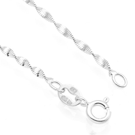 Dây Chuyền Bạc Nữ Đính Đá Mạ Vàng Trắng AvaJi AVJ.N000201.00 Màu Bạc