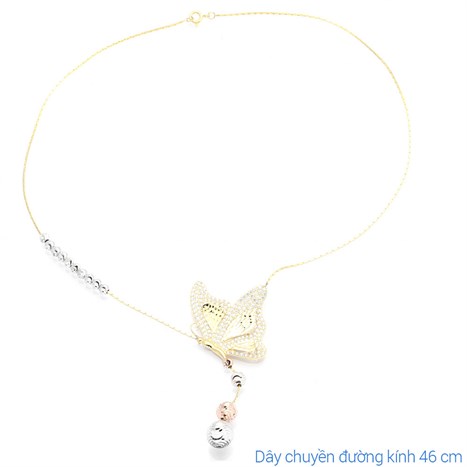 Dây Chuyền Bạc Nữ Đính Đá Mạ Vàng 18K AvaJi AVJ.N000202.00 Màu Vàng