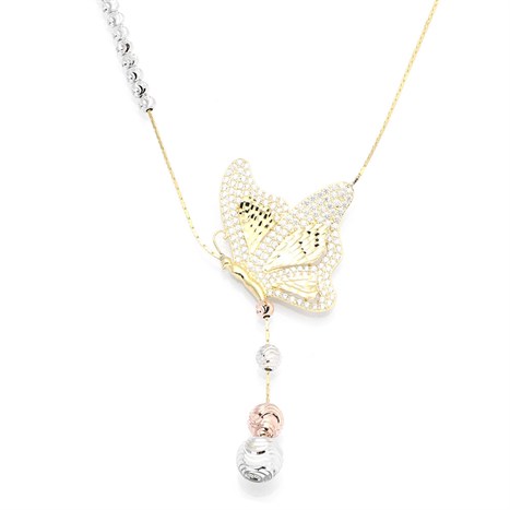 Dây Chuyền Bạc Nữ Đính Đá Mạ Vàng 18K AvaJi AVJ.N000202.00 Màu Vàng