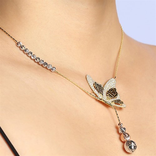 Dây Chuyền Bạc Nữ Đính Đá Mạ Vàng 18K AvaJi AVJ.N000202.00 Màu Vàng