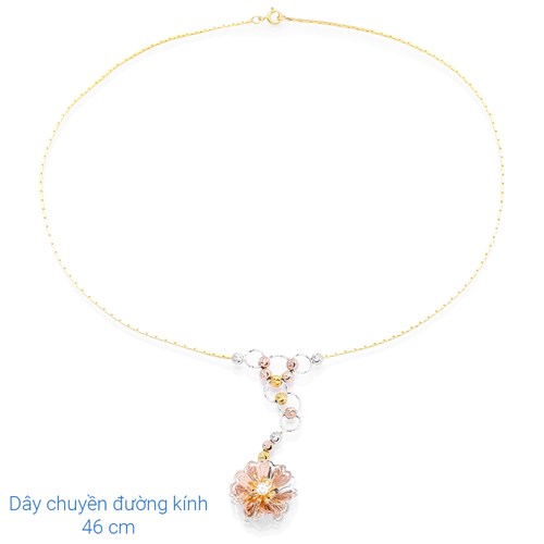 Dây Chuyền Bạc Nữ Đính Đá Mạ Vàng AvaJi AVJ.N000205.00 Màu Vàng