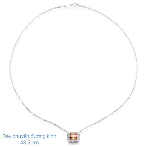 Dây Chuyền Bạc Nữ Đính Đá Mạ Vàng Trắng AvaJi AVJ.N000207.00 Màu Bạc