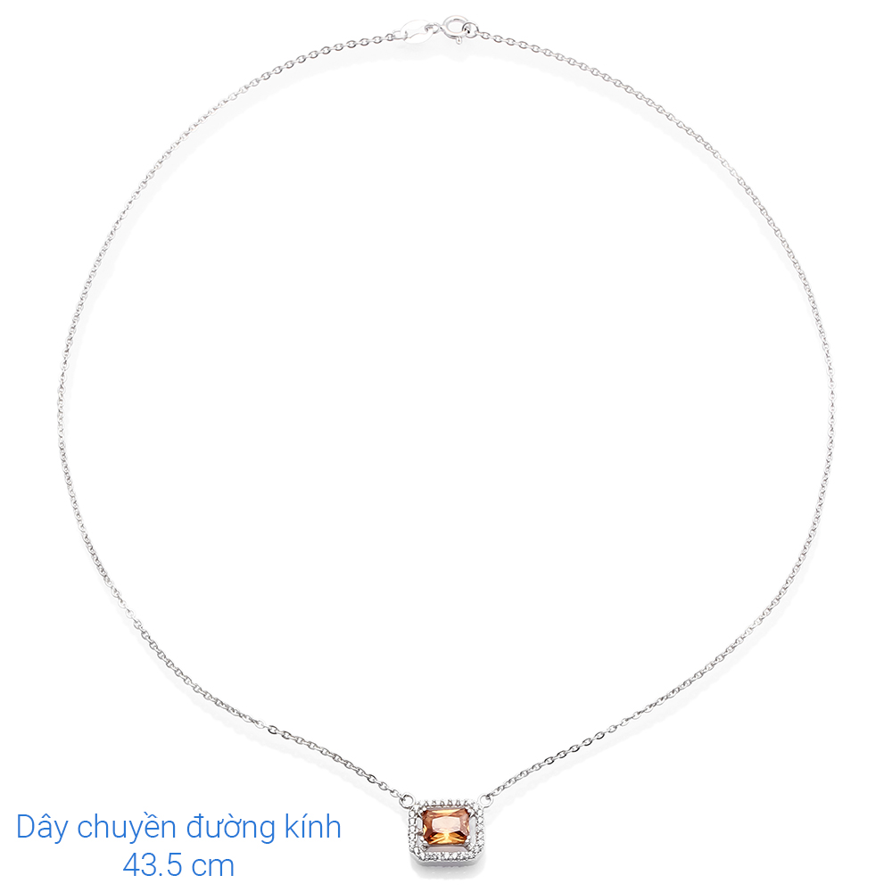 Dây Chuyền Bạc Nữ Đính Đá Mạ Vàng Trắng AvaJi AVJ.N000207.00 Màu Bạc