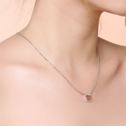 Dây Chuyền Bạc Nữ Đính Đá Mạ Vàng Trắng AvaJi AVJ.N000207.00 Màu Bạc