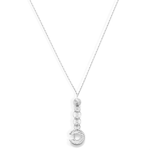 Dây Chuyền Bạc Nữ Đính Đá Mạ Vàng Trắng AvaJi AVJ.N000208.00 Màu Bạc