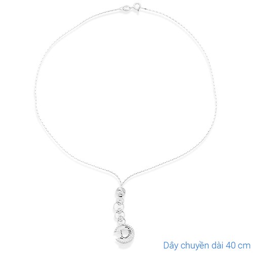 Dây Chuyền Bạc Nữ Đính Đá Mạ Vàng Trắng AvaJi AVJ.N000208.00 Màu Bạc