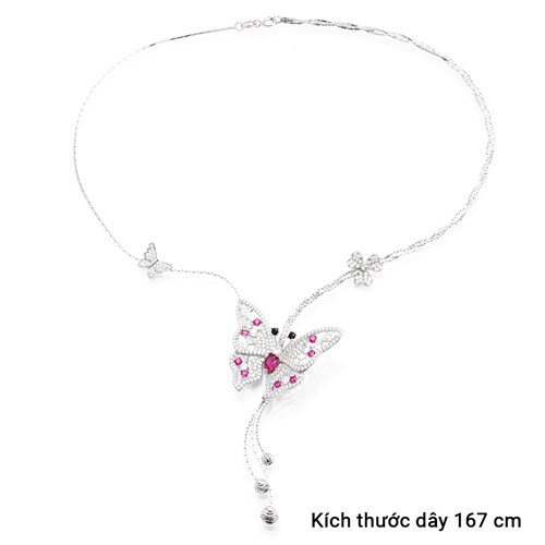 Dây Chuyền Bạc Nữ Đính Đá Mạ Vàng Trắng AvaJi AVJ.N000209.00 Màu Bạc