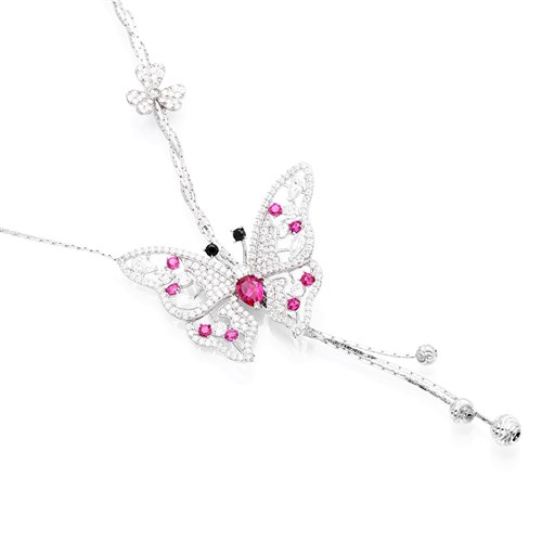 Dây Chuyền Bạc Nữ Đính Đá Mạ Vàng Trắng AvaJi AVJ.N000209.00 Màu Bạc