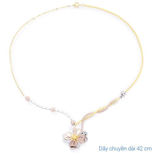 Dây Chuyền Bạc Nữ Đính Đá Mạ Vàng 18K AvaJi AVJ.N000214.00 Màu Vàng