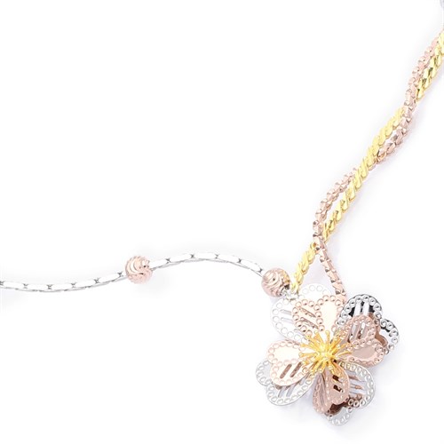 Dây Chuyền Bạc Nữ Đính Đá Mạ Vàng 18K AvaJi AVJ.N000214.00 Màu Vàng