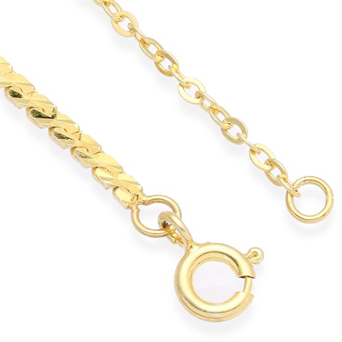 Dây Chuyền Bạc Nữ Đính Đá Mạ Vàng 18K AvaJi AVJ.N000214.00 Màu Vàng