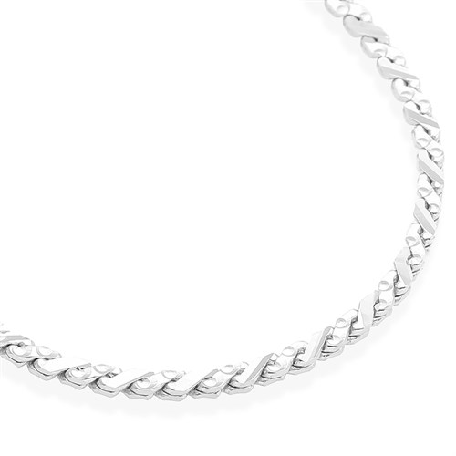 Dây Chuyền Bạc Unisex Mạ Vàng Trắng AvaJi AVJ.N000218.00 Màu Bạc