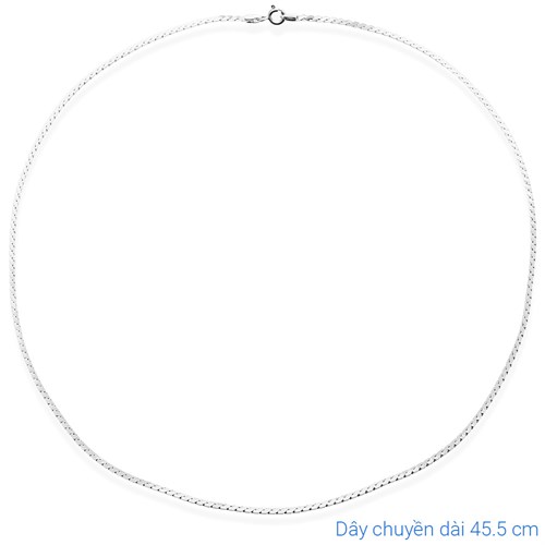 Dây Chuyền Bạc Nữ Mạ Vàng Trắng AvaJi AVJ.N000225.00 Màu Bạc