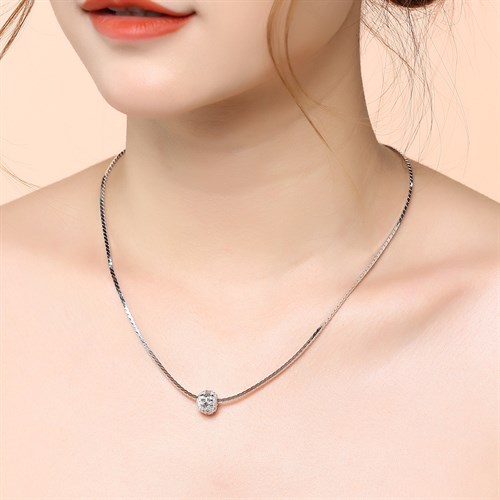 Dây Chuyền Bạc Nữ Mạ Vàng Trắng AvaJi AVJ.N000225.00 Màu Bạc