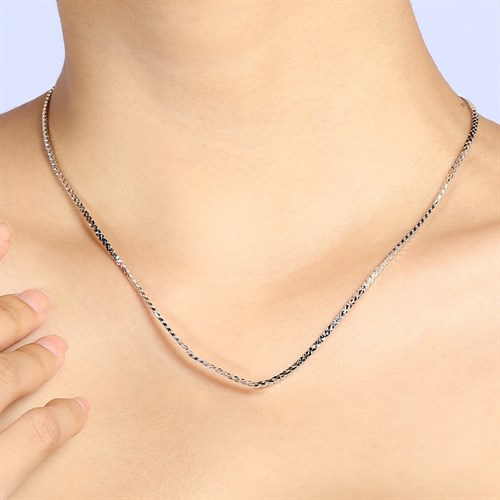 Dây Chuyền Bạc Unisex Mạ Vàng Trắng AvaJi AVJ.N000229.00 Màu Bạc