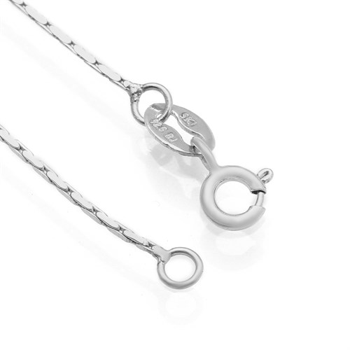 Dây Chuyền Bạc Nữ Đính Đá Mạ Vàng Trắng AvaJi AVJ.N000233.00 Màu Bạc