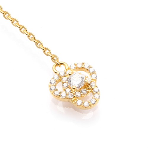 Dây Chuyền Bạc Nữ Đính Đá Mạ Vàng 18K AvaJi AVJ.N000234.00 Màu Vàng