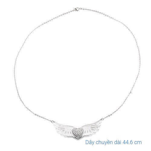 Dây Chuyền Bạc Nữ Đính Đá Mạ Vàng Trắng AvaJi AVJ.N000243.00 Màu Bạc