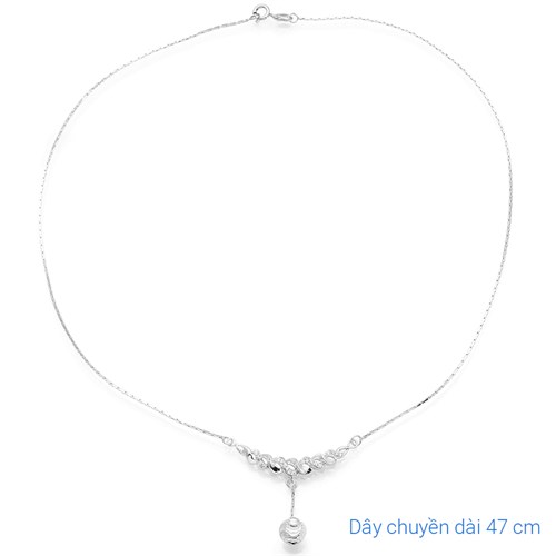 Dây Chuyền Bạc Nữ Đính Đá Mạ Vàng Trắng AvaJi AVJ.N000245.00 Màu Bạc