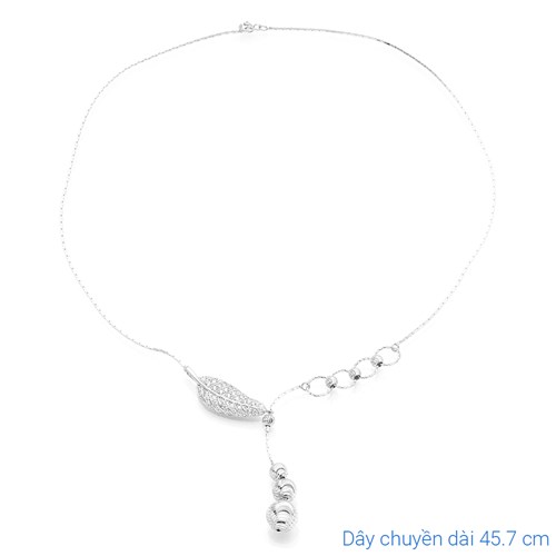 Dây Chuyền Bạc Nữ Đính Đá Mạ Vàng Trắng AvaJi AVJ.N000247.00 Màu Bạc