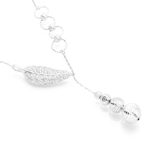 Dây Chuyền Bạc Nữ Đính Đá Mạ Vàng Trắng AvaJi AVJ.N000247.00 Màu Bạc