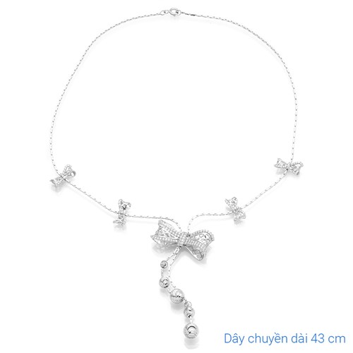 Dây Chuyền Bạc Nữ Đính Đá Mạ Vàng Trắng AvaJi AVJ.N000250.00 Màu Bạc