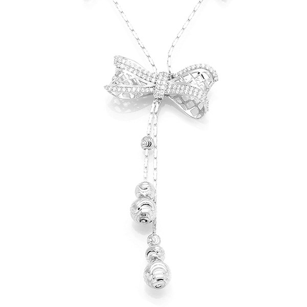 Dây Chuyền Bạc Nữ Đính Đá Mạ Vàng Trắng AvaJi AVJ.N000250.00