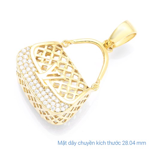 Mặt Dây Chuyền Bạc Nữ Đính Đá Mạ Vàng 18K AvaJi AVJ.P000009.00 Màu Vàng