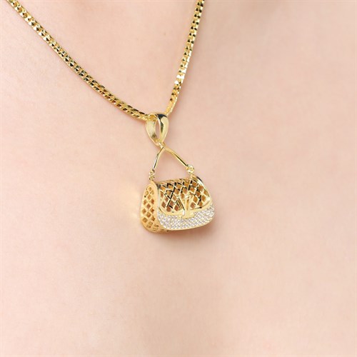 Mặt Dây Chuyền Bạc Nữ Đính Đá Mạ Vàng 18K AvaJi AVJ.P000009.00 Màu Vàng