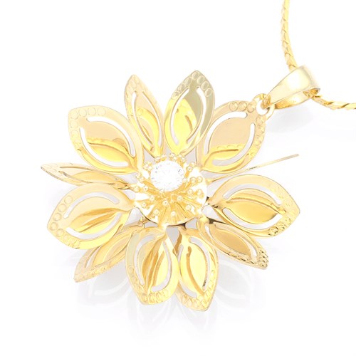 Mặt Dây Chuyền Bạc Nữ Đính Đá Mạ Vàng 18K AvaJi AVJ.P000011.00 Màu Vàng