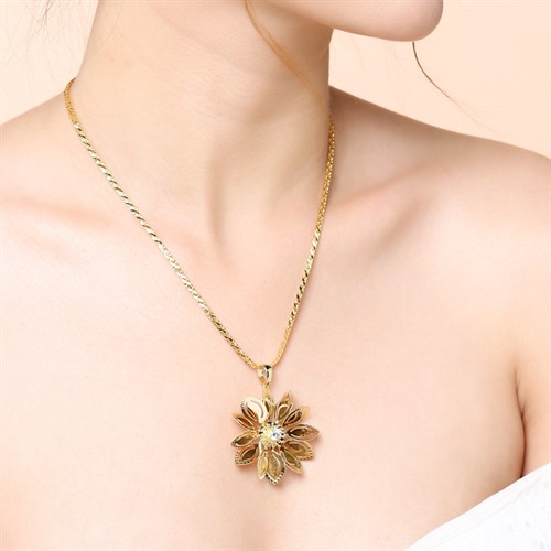 Mặt Dây Chuyền Bạc Nữ Đính Đá Mạ Vàng 18K AvaJi AVJ.P000011.00 Màu Vàng