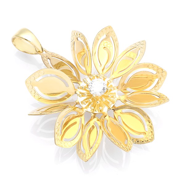 Mặt Dây Chuyền Bạc Nữ Đính Đá Mạ Vàng 18K AvaJi AVJ.P000011.00