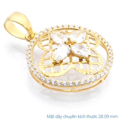 Mặt Dây Chuyền Bạc Nữ Đính Đá Mạ Vàng 18K AvaJi AVJ.P000012.00 Màu Vàng