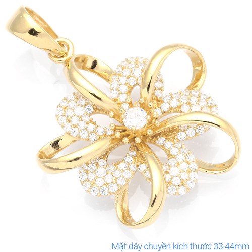 Mặt Dây Chuyền Bạc Nữ Đính Đá Mạ Vàng 18K AvaJi AVJ.P000014.00 Màu Vàng