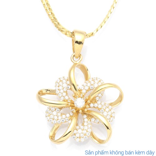 Mặt Dây Chuyền Bạc Nữ Đính Đá Mạ Vàng 18K AvaJi AVJ.P000014.00 Màu Vàng