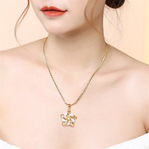 Mặt Dây Chuyền Bạc Nữ Đính Đá Mạ Vàng 18K AvaJi AVJ.P000014.00 Màu Vàng