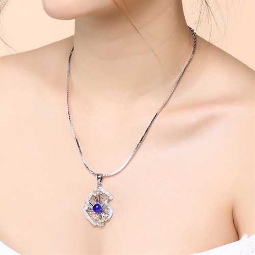 Mặt Dây Chuyền Bạc Nữ Đính Đá Mạ Vàng Trắng AvaJi AVJ.P000016.00 Màu Bạc