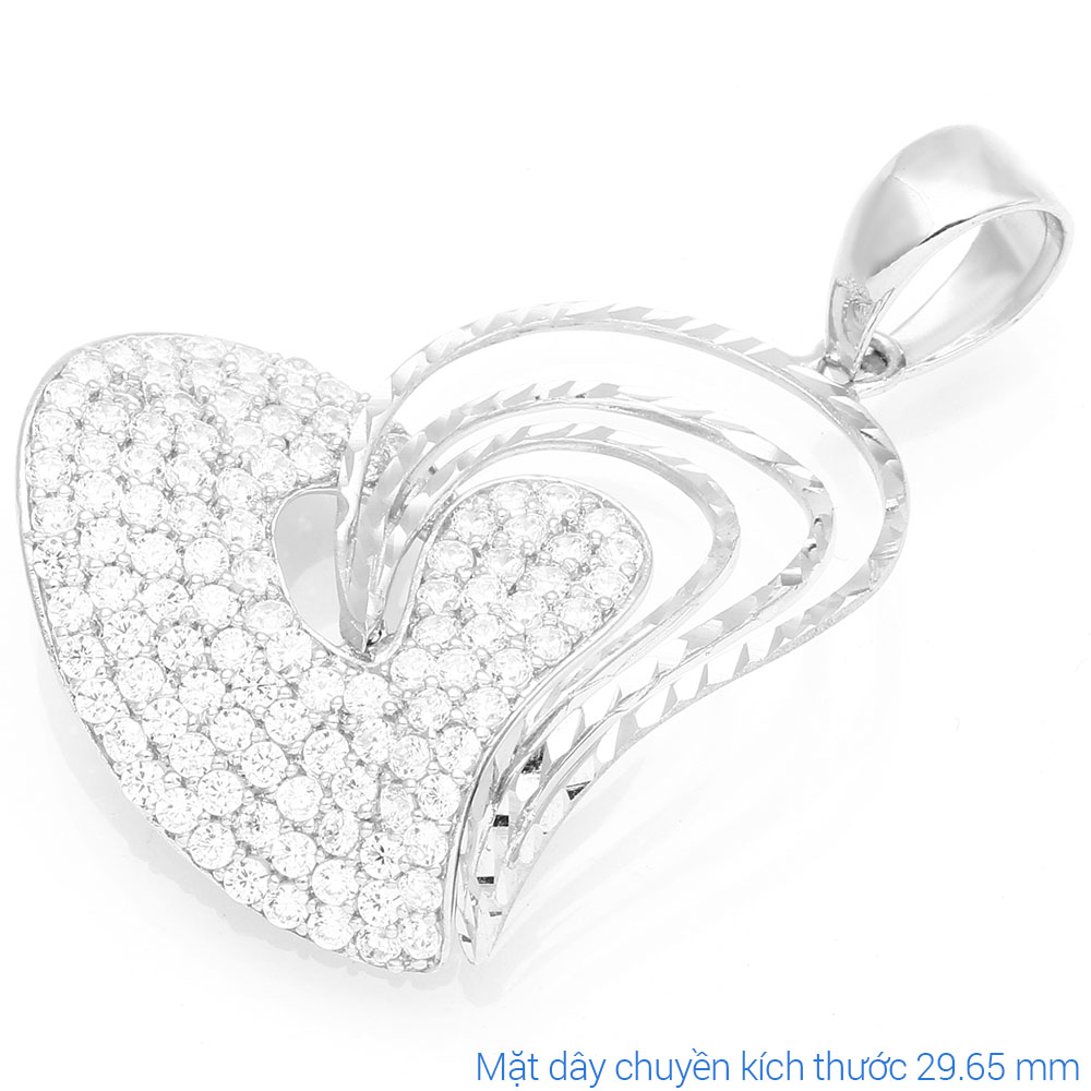 Mặt Dây Chuyền Bạc Nữ Đính Đá Mạ Vàng Trắng AvaJi AVJ.P000017.00 Màu Bạc