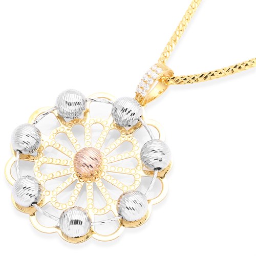 Mặt Dây Chuyền Bạc Nữ Đính Đá Mạ Vàng 18K AvaJi AVJ.P000018.00 Màu Vàng