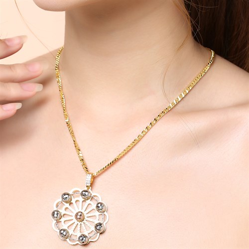 Mặt Dây Chuyền Bạc Nữ Đính Đá Mạ Vàng 18K AvaJi AVJ.P000018.00 Màu Vàng