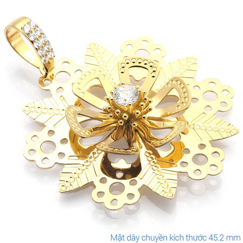 Mặt Dây Chuyền Bạc Nữ Đính Đá Mạ Vàng 18K AvaJi AVJ.P000020.00 Màu Vàng