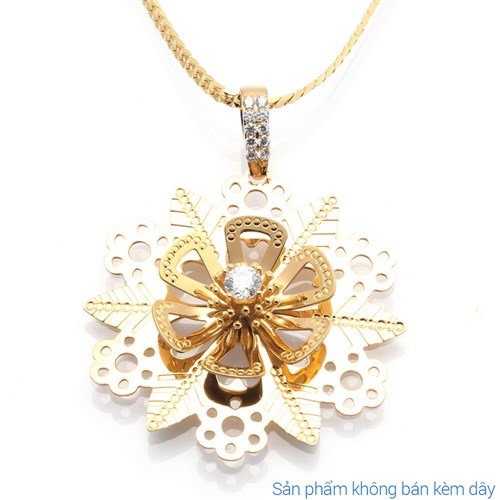 Mặt Dây Chuyền Bạc Nữ Đính Đá Mạ Vàng 18K AvaJi AVJ.P000020.00 Màu Vàng