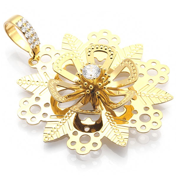 Mặt Dây Chuyền Bạc Nữ Đính Đá Mạ Vàng 18K AvaJi AVJ.P000020.00