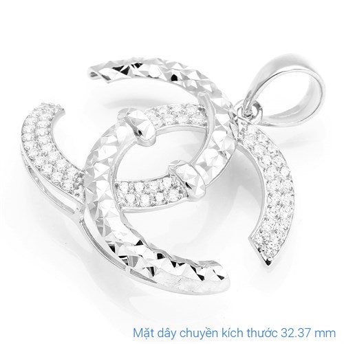 Mặt Dây Chuyền Bạc Nữ Đính Đá Mạ Vàng Trắng AvaJi AVJ.P000021.00 Màu Bạc