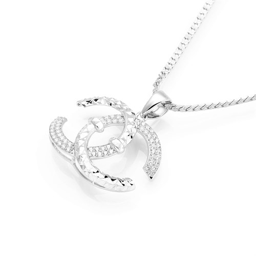 Mặt Dây Chuyền Bạc Nữ Đính Đá Mạ Vàng Trắng AvaJi AVJ.P000021.00 Màu Bạc