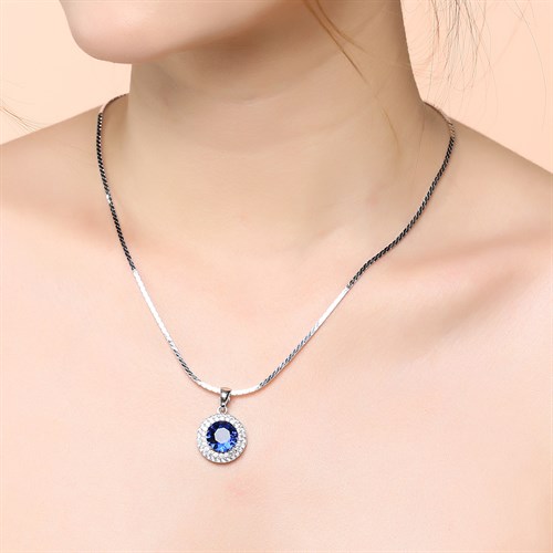 Mặt Dây Chuyền Bạc Nữ Đính Đá Mạ Vàng Trắng AvaJi AVJ.P000022.00 Màu Bạc